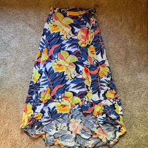 Francesca’s Collections midi length wrap skirt with floral print